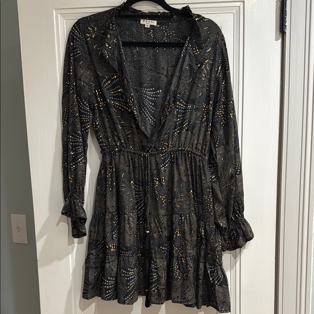 Paani Black, Gold, Navy Dress